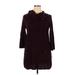 Style&Co Casual Dress - Mini High Neck 3/4 sleeves: Burgundy Dresses - New - Women's Size X-Large