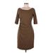 Lela Rose Casual Dress - Sheath: Brown Solid Dresses - Women's Size 8