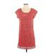 Lucky Brand Casual Dress - Shift: Red Aztec or Tribal Print Dresses - Women's Size X-Small