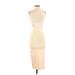 Zara Cocktail Dress - Midi One Shoulder Sleeveless: Ivory Print Dresses - Women's Size Small