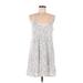 Olive and Oak Casual Dress - Slip dress: White Acid Wash Print Dresses - Women's Size Medium