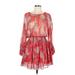 Zara Casual Dress - Mini: Red Paisley Dresses - Women's Size Large - Paisley Wash