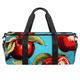 DragonBtu Carry On Duffle Bag - Versatile Travel Bag with Multiple Compartments and Waterproof Pocket -Fruit Blue Background