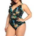 LMLXYZ swimsuit Women Plus Size Swimsuit One Piece Swimwear Large Big Plussize Swimming Bathing Suits Beachwear Wear For Female-20363-07-5xl