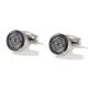 Men's Cufflinks Round Button Wedding Gift Business Dress Shirt Cufflinks (D 2.8cm*1.7cm)