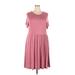 Vibe Sportswear Casual Dress - DropWaist: Pink Solid Dresses - Women's Size 3X