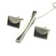 Black Drip Tie Clip Drip Cufflinks Tie Clip Cufflinks Set (D Light Grey)