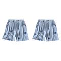 LApooh Women'S 2 Pack Pyjama Shorts, Soft Modal Pyjama Polka Dots Sleep Shorts Stretchy Pyjama Pants With Pockets, Lightweight Summer Shorts Homewear For Women,2Pcs Blue,M