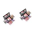 MAGICLULU Blusher 2pcs 74 Blush and Foundation Cream Set Colorful Makeup Set Lipgloss Lip Gloss Blush for Cheeks Eyeshadow Palette Makeup Kit Sequins Makeup Tools