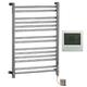Manissa Tokyo 500x850mm Stainless Steel Electric Towel Rail Towel Warmer + Timer and Thermostat