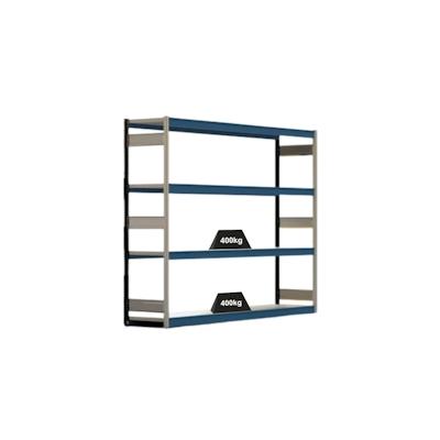 PROREGAL Weitspannregal ELCH Stecksystem T-Profil | Grundregal | HxBxT 200x257x60cm | 4 Ebenen | Stahlplatten-Fachboden | Fachlast 400kg | Enzianblau Image