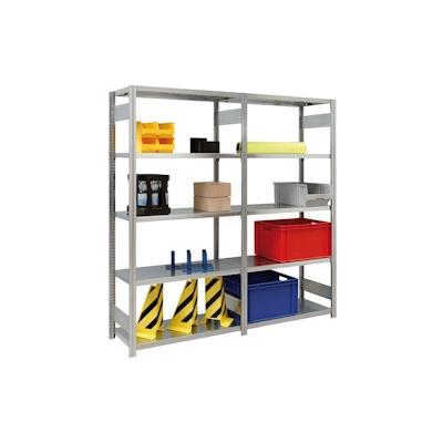 PROREGAL Fachbodenregal FALKE | Medium-Duty | Grundregal | HxBxT 250x100x50cm | 6 Ebenen | Fachlast 250kg | Beidseitig nutzbar | Verzinkt Image