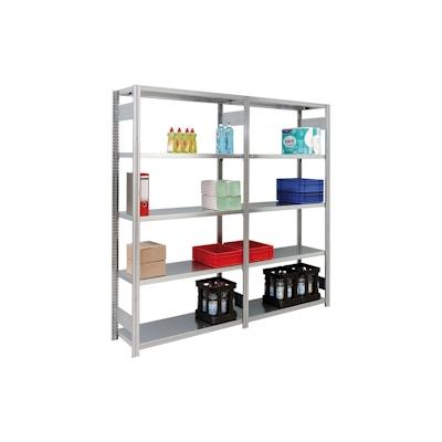 PROREGAL Fachbodenregal FALKE | Light-Duty | Grundregal | HxBxT 200x100x40cm | 5 Ebenen | Fachlast 150kg | Beidseitig nutzbar | Verzinkt Image