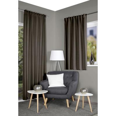 Vorhang HOME WOHNIDEEN "ESKAMIO" Gr. 3, braun, B:135cm H:175cm, Polyester, Gardinen, Thermo, Blickdicht, Leinenstruktur Image