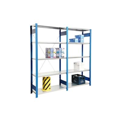 PROREGAL Fachbodenregal FALKE | Heavy-Duty | Grundregal | HxBxT 200x128x30cm | 5 Ebenen | Fachlast 350kg | Einseitig nutzbar | Rahmen Resedagrün Image