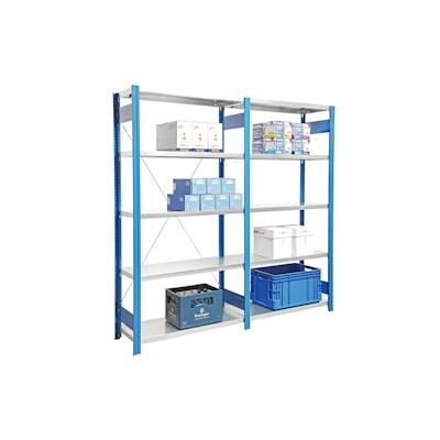 PROREGAL Fachbodenregal FALKE | Light-Duty | Grundregal | HxBxT 300x87x60cm | 7 Ebenen | Fachlast 150kg | Einseitig nutzbar | Rahmen Enzianblau Image