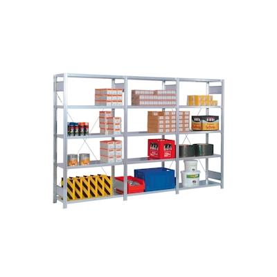 PROREGAL Fachbodenregal FALKE | Medium-Duty | Grundregal | HxBxT 300x128x80cm | 7 Ebenen | Fachlast 250kg | Einseitig nutzbar | Lichtgrau Image