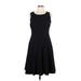 Calvin Klein Casual Dress - A-Line Scoop Neck Sleeveless: Black Solid Dresses - Women's Size Large