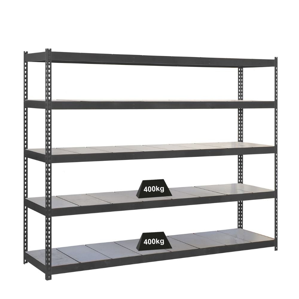 PROREGAL Schwerlastregal METAL YETI FIVE | HxBxT 200x150x45cm | Fachlast 400kg | Anthrazit | Regal Standregal Werkstattregal Lagerregal Kellerregal Image