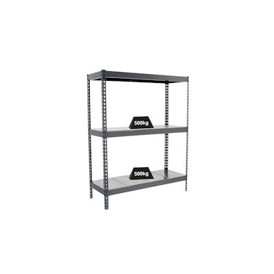 PROREGAL Schwerlastregal METAL BEAST THREE | HxBxT 200x210x90cm | Fachlast 500kg | Grau | Regal Standregal Werkstattregal Lagerregal Kellerregal Image