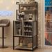 Freestanding Wine Cabinet with Glass Rack Wine Bottle Holders