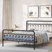 CUSchoice Metal Bed Queen in Black and Antique Brown Finishes