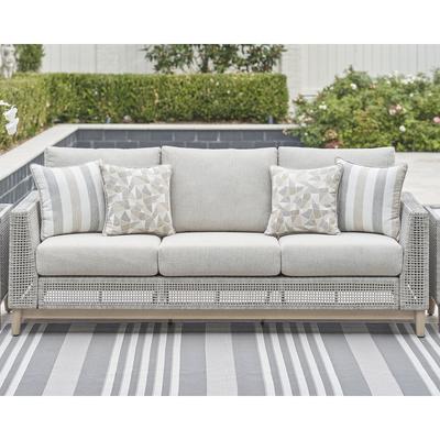 Signature Design by Ashley Seton Creek Gray Outdoor Sofa with Cushion - 82.63" W x 36.25" D x 35.88" H