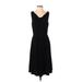 Maeve by Anthropologie Casual Dress - A-Line V Neck Sleeveless: Black Print Dresses - Women's Size X-Small Petite