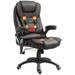 6 Vibrating Massage Office Chair, 5 Modes High Back Executive Heated Chair with Reclining Backrest Padded Armrest, Dark Brown