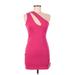 Lulus Cocktail Dress - Party Plunge Sleeveless: Pink Solid Dresses - New - Women's Size Medium