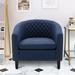 Modern Accent Chair Barrel Chair Living Room Leisure Chair with Nailheads and Solid Wood Legs for Living Room or Bedroom