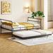 Twin/Full Size Metal Daybed with Twin Size Trundle,Iron Frame