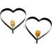2-Pack Heart-Shaped Non-Stick Metal Fried Egg Rings with Handles