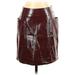 Maeve by Anthropologie Faux Leather Skirt: Burgundy Solid Bottoms - Women's Size 2