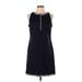 Ann Taylor Casual Dress - Mini Crew Neck Sleeveless: Blue Solid Dresses - Women's Size 10