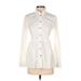 Burberry Brit Long Sleeve Button Down Shirt: Ivory Solid Tops - Women's Size Small