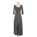 J Mode USA Casual Dress - Midi: Black Stripes Dresses - New - Women's Size Small