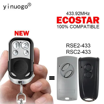 Remplacement ECOSTAR RSC2 RSE2 433 Télécommande Porte de garage 433 92 MHz Rolling Code Ouvre-portes