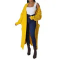 Long Cardigan à manches longues pour femmes couleur unie ouvert sur le devant veste automne et