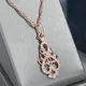 Wbmqda-Pendentif et collier Boho vintage pour femme 585 or rose document naturel bijoux de