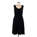 Lands' End Casual Dress Scoop Neck Sleeveless: Black Solid Dresses - Women's Size Medium
