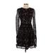 ML Monique Lhuillier Casual Dress - A-Line: Black Solid Dresses - Women's Size 4