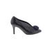 Heels: Slip On Stiletto Feminine Purple Solid Shoes - Women's Size 24 - Round Toe