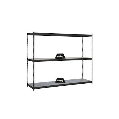 PROREGAL Schwerlastregal MID METAL YETI THREE | HxBxT 150x120x75cm | Fachlast 400kg | Anthrazit | Regal Standregal Werkstattregal Lagerregal Image