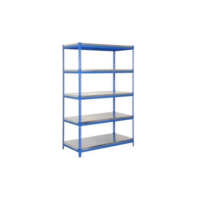 PROREGAL Schwerlastregal METAL YETI LIGHT FIVE | HxBxT 200x100x45cm | Fachlast 300kg | Blau Image