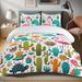 Ambesonne Tropical Duvet Cover Set Flamingo Cactus Cartoon Pink Teal Green Microfiber | California King Duvet Cover + 2 Standard Shams | Wayfair