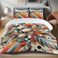 Ambesonne Boho Duvet Cover Set Bohemian Colorful Feathers Art CalOrange Blue Grey & Ecru in Blue/Orange/White | Wayfair ynev_sd1300_calking