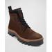 Lug-sole Suede Combat Boots