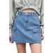 Cargo Denim Miniskirt