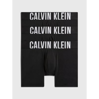 Boxer "BOXER BRIEF 3PK", Herren, Gr. M (50), schwarz (schwarz, schwarz, schwarz), Jersey, Obermaterial: 95% Baumwolle, 5% Elasthan, CALVIN KLEIN UNDERWEAR, unifarben, körpernah, Unterhosen, mit Logo-Stretchbund Image